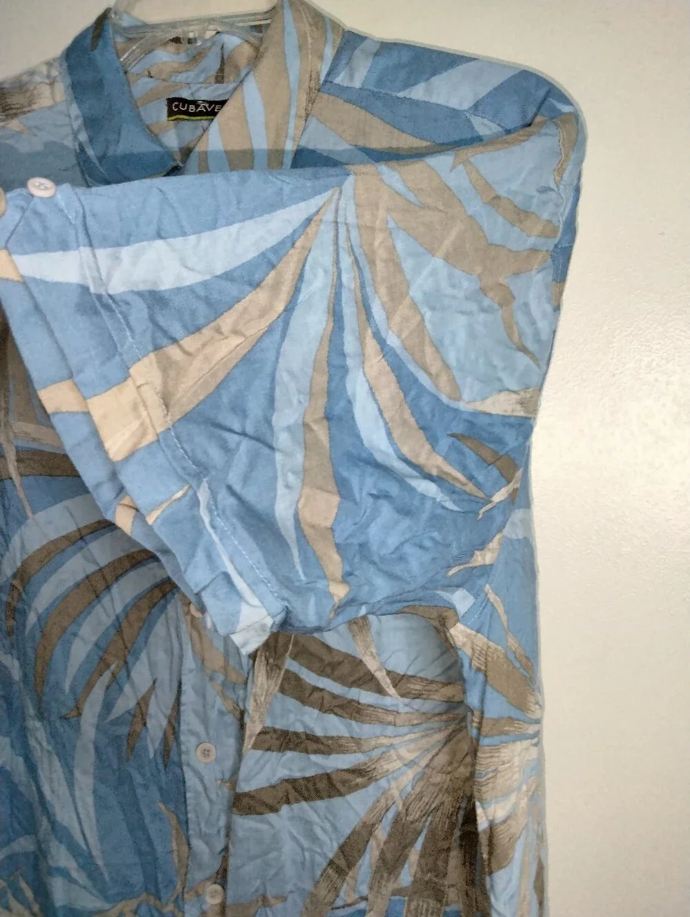 Cubavera (Size XL) Multicolored Tropical Leaf Viscose Blend Button Down SS Shirt - Picture 3 of 11